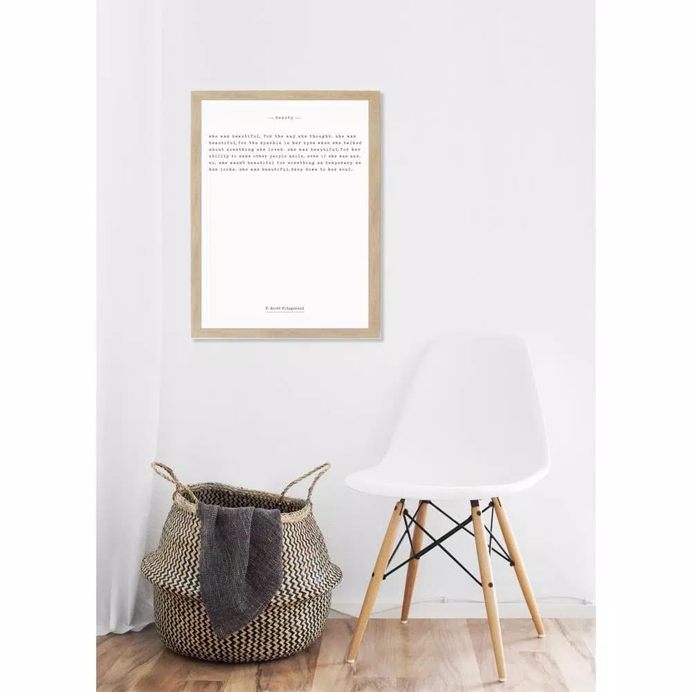 Petal Lane Home F. Scott Fitzgerald Magnetic Memo Board with Rustic Brown Frame