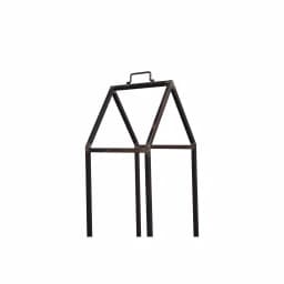 3R Studios House Shaped Metal Log Holder - Black Distressed Iron Firewood Storage thumbnail 3