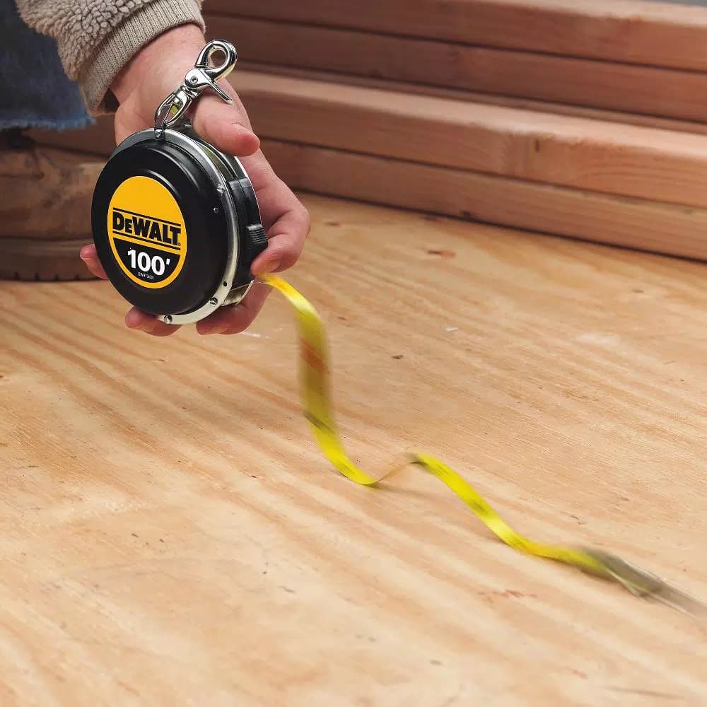 DEWALT 100 ft. Steel Auto-Rewind Long Tape Measure
