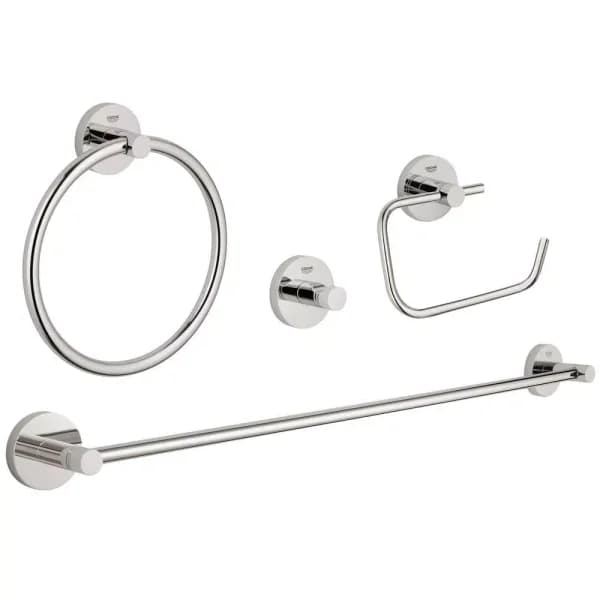 GROHE Essentials 4-Piece Bath Hardware Set in StarLight Chrome