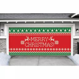 My Door Decor Ugly Christmas Sweater Garage Door Banner Mural, 7 ft. x 16 ft. thumbnail 2