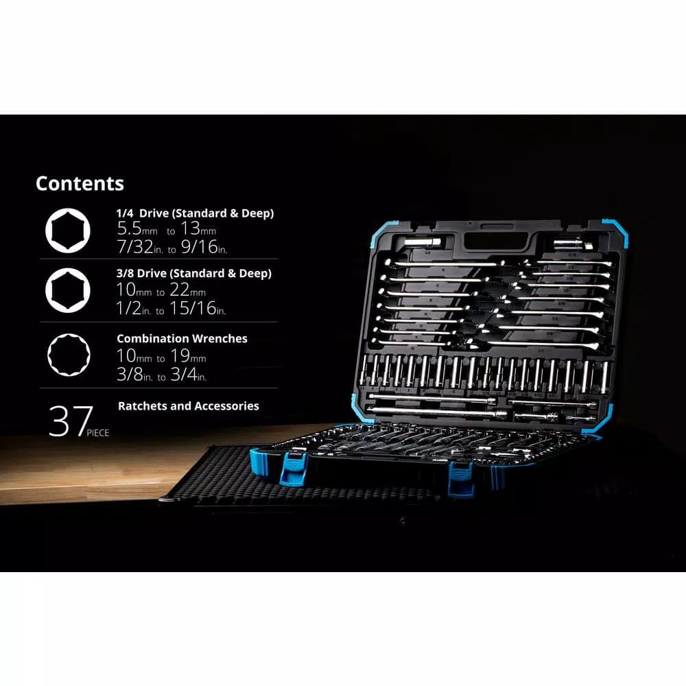 Capri Tools Master Mechanics 128-Piece Professional Hand Tool Set with Impact-Resistant Case