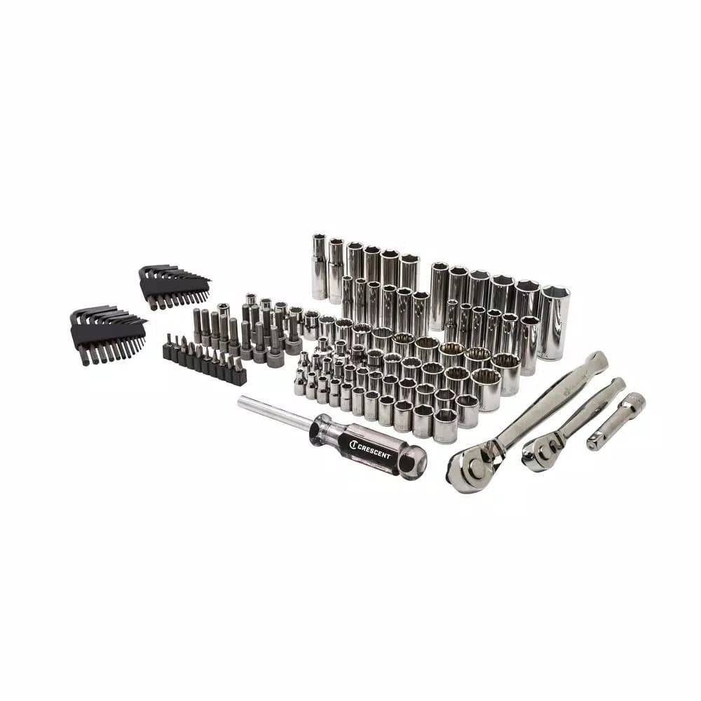 Crescent 121-Piece 1/4 in. and 3/8 in. Drive SAE/Metric Mechanics Tool Set