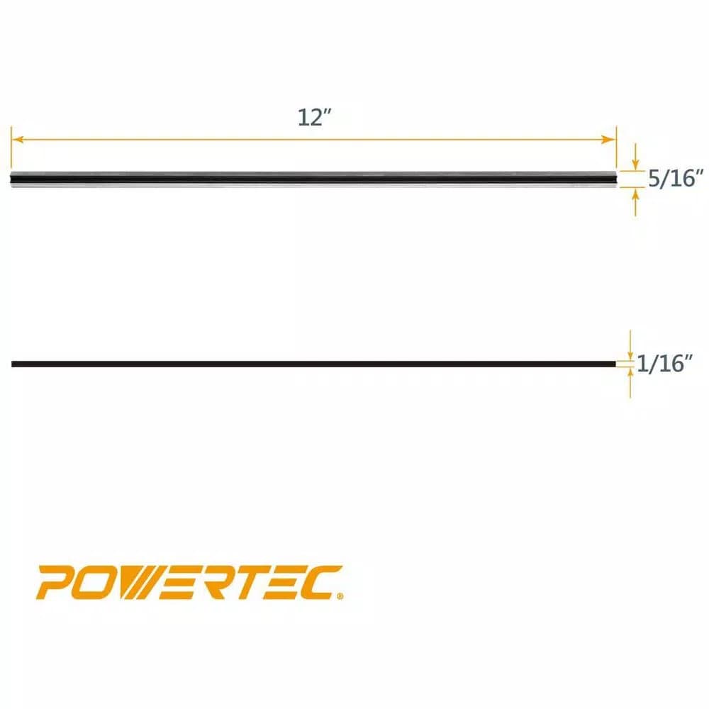 POWERTEC 12 in. High Speed Steel Planer Knives for Makita 2012 / 2012NB (Set of 4)