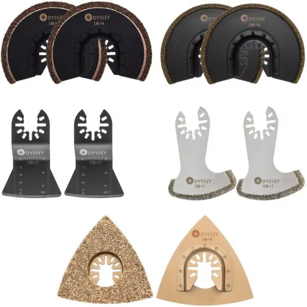 ODYSSEY 10-Piece Oscillating Multi-Tool Grout and Stone Cutting Blade Set