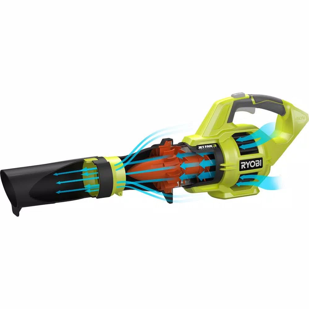 RYOBI 40V MAX Cordless Jet Fan Leaf Blower, 480 CFM, 110 MPH (Tool Only)