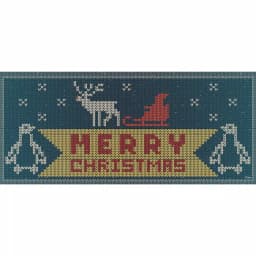My Door Decor 7 ft. x 16 ft. Ugly Christmas Sweater Garage Door Mural, Vinyl Outdoor Holiday Decor thumbnail 1