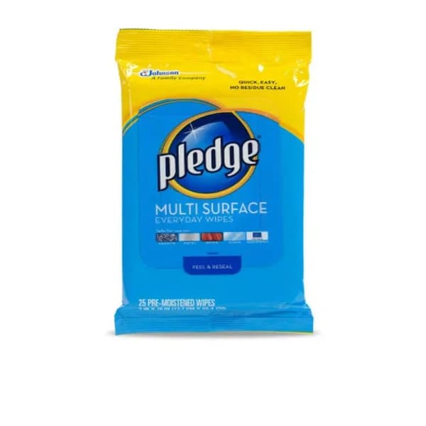Pledge Multi Surface Everyday Cleaning Wipes, 25 Count (12-Pack)
