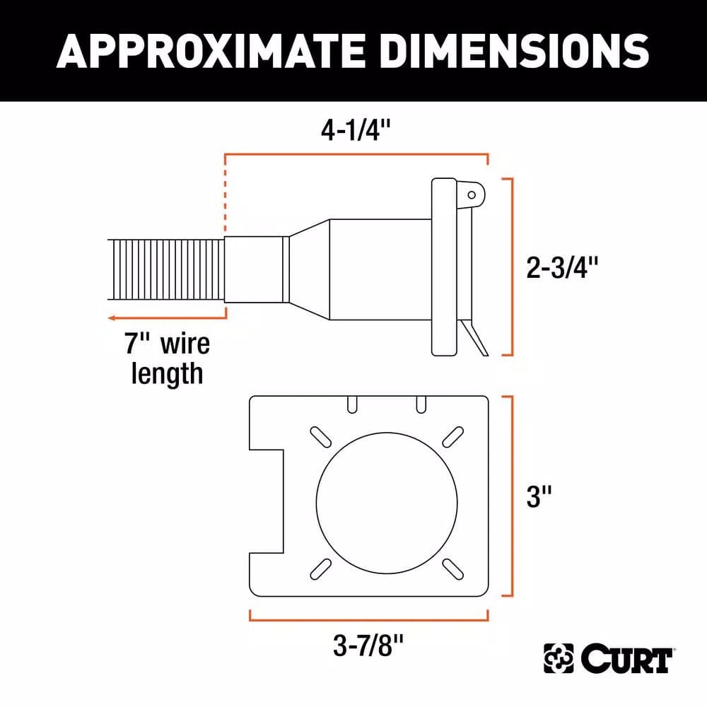 CURT Dual-Output 6-Way Round and 4-Way Flat Trailer Wiring Adapter for USCAR Connectors