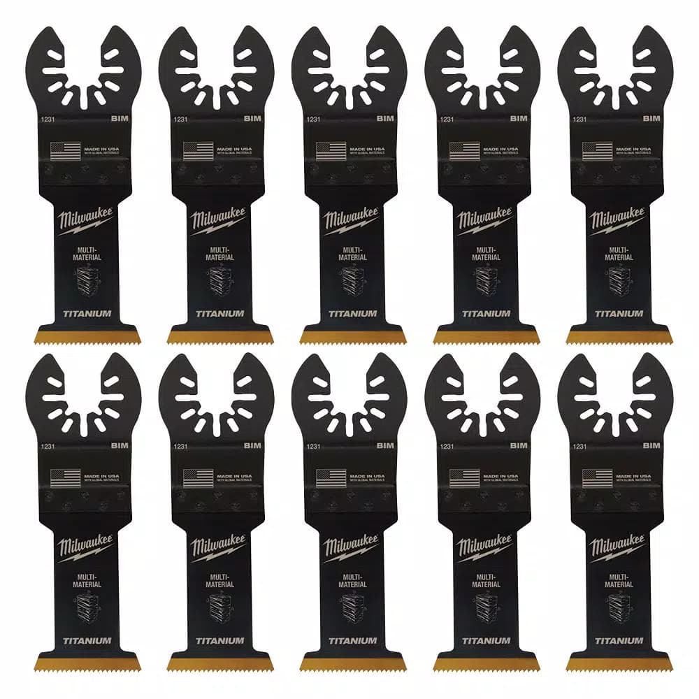 Milwaukee 1-3/8 in. Titanium Bi-Metal Universal Fit Oscillating Multi-Tool Blades, 10-Pack