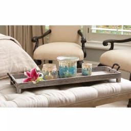 Titan Lighting Ashwood 33 in. Decorative Rustic and Ashwood Serving Tray with Handles thumbnail 1