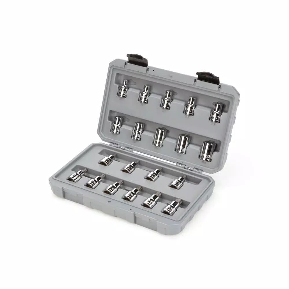 TEKTON 1/2 in. Drive Torx Bit and External Star Socket Set, 20-Piece