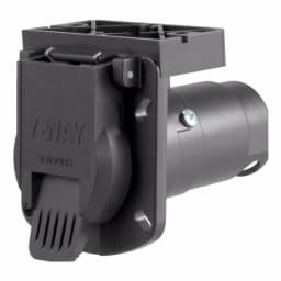 CURT 7-Way Round RV Blade Connector Socket with Integrated Bracket, Vehicle Side thumbnail 1