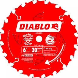Diablo 6 in. x 20-Tooth Saw Boss Framing Saw Blade, TiCo Carbide thumbnail 1