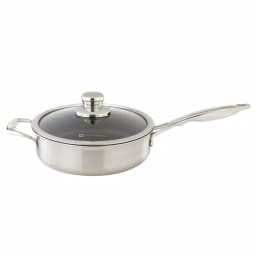 Swiss Diamond Classic Series 3.1 Qt. Cast Aluminum Nonstick Saute Pan with Glass Lid, Stainless Steel thumbnail 4