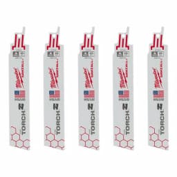 Milwaukee TORCH 6 in. 18 TPI Metal Cutting Reciprocating Saw Blades, Bi-Metal, 5-Pack thumbnail 1