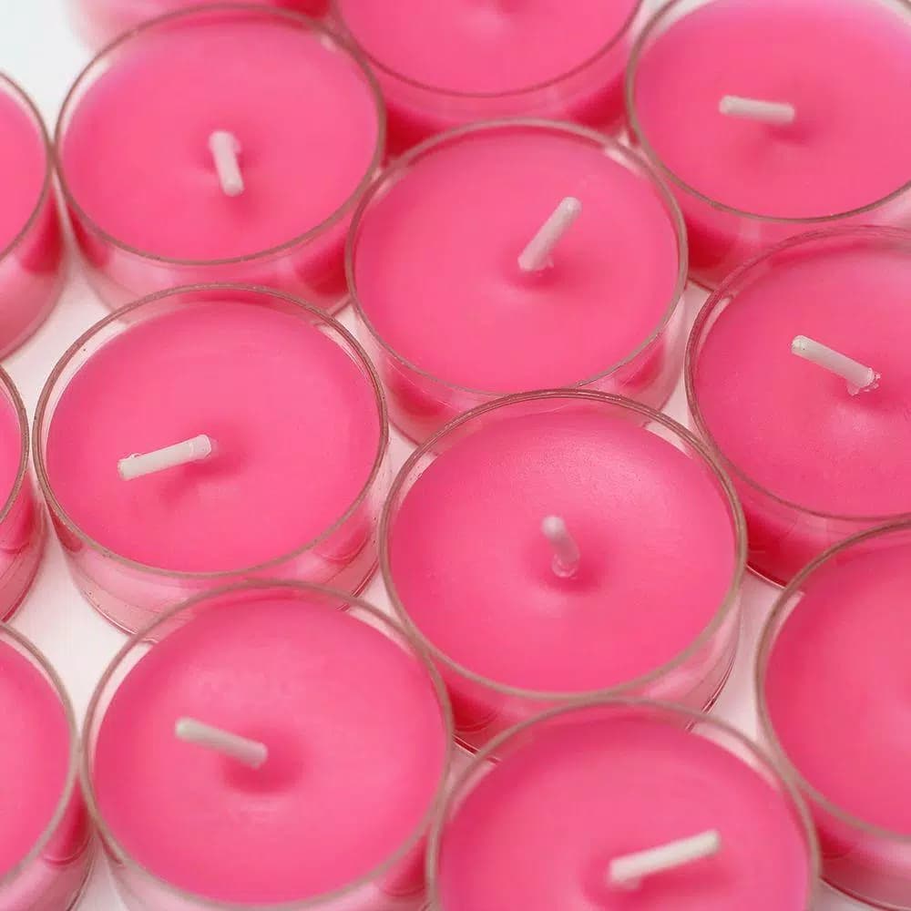 Zest Candle Hot Pink Tealight Candles, 1.5 in. Diameter, 50-Pack
