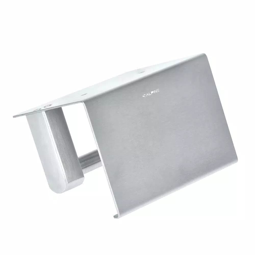 Alpine Industries Single Post Toilet Paper Holder with Storage Shelf, Brushed Stainless Steel