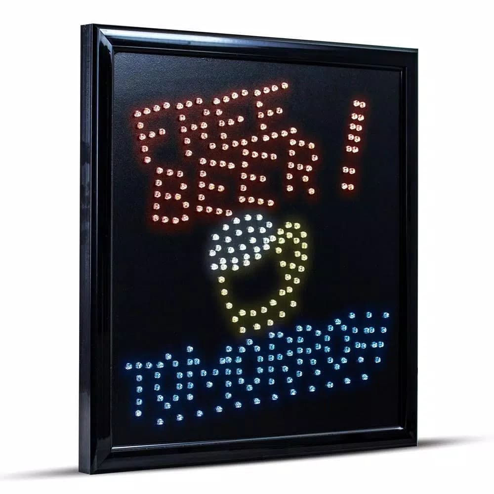 Crystal Art Gallery Crystal Art Sign of the Times Free Beer Tomorrow Framed LED Marquee Sign