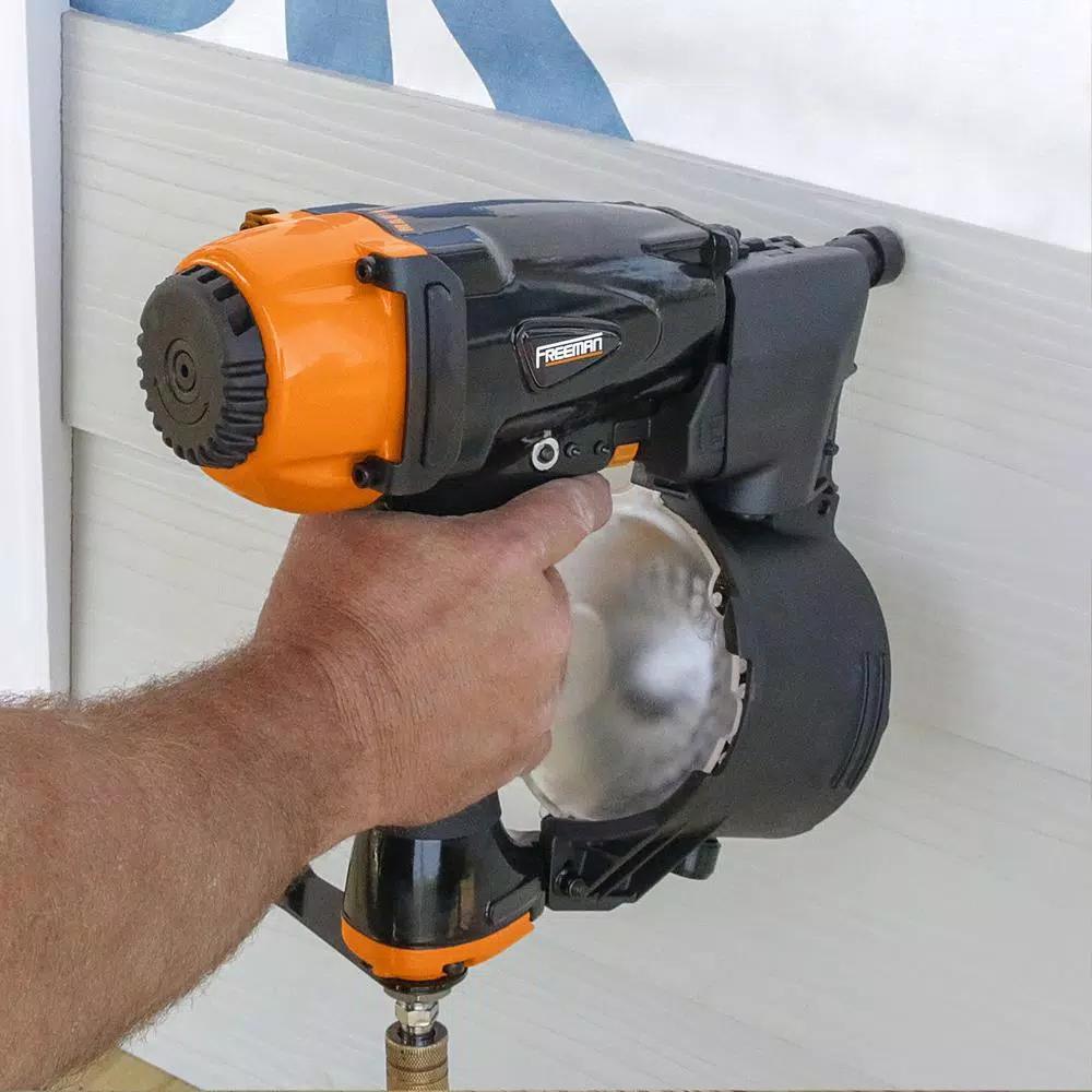 Freeman PCN65 Pneumatic 15° Coil Siding Nailer, 2-1/2 in. Max Fastener