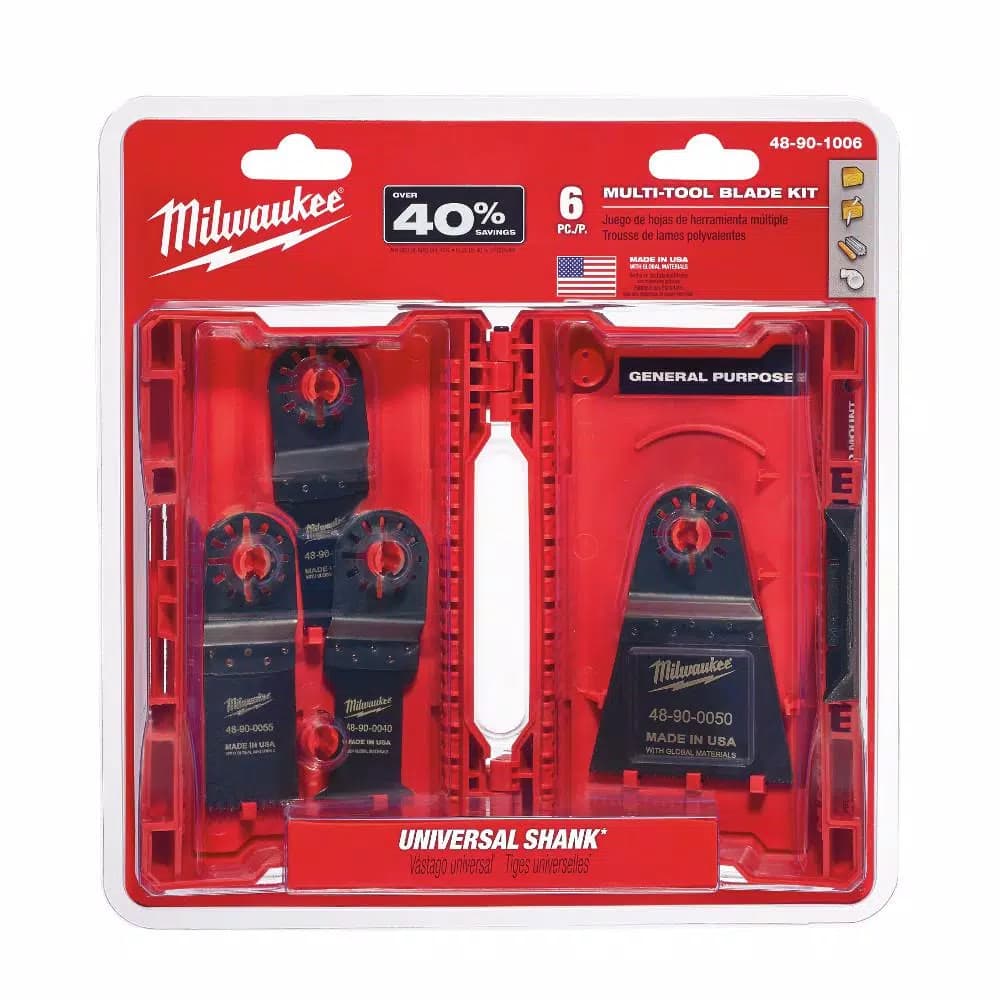 Milwaukee 6-Piece Oscillating Multi-Tool Blade Kit with Universal Shank