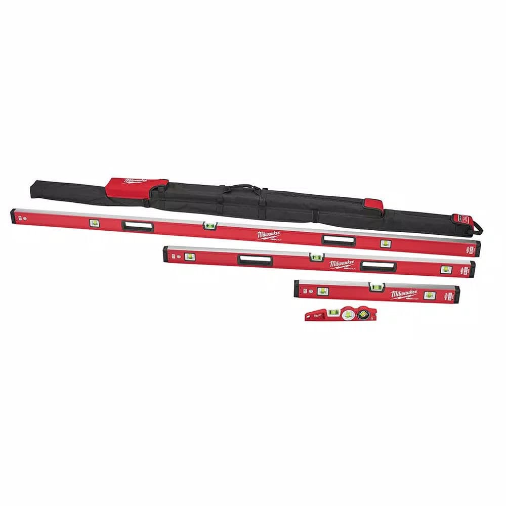 Milwaukee REDSTICK Magnetic Box and Torpedo Level Set with 48 in. Storage Bag