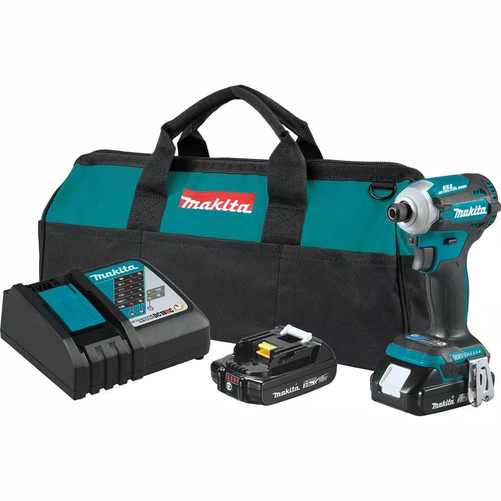 Makita 18V LXT Brushless 4-Speed Impact Driver Kit with 2 2.0 Ah Batteries and Charger