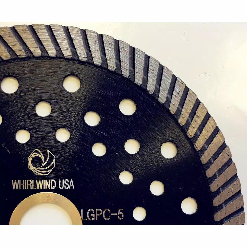 Whirlwind USA 5 in. Turbo Continuous Rim Diamond Blade for Granite and Stone