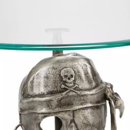 Mind Reader The Mind Reader 12 in. Silver Iron Pirate Head Cake Stand with Glass Top thumbnail 2