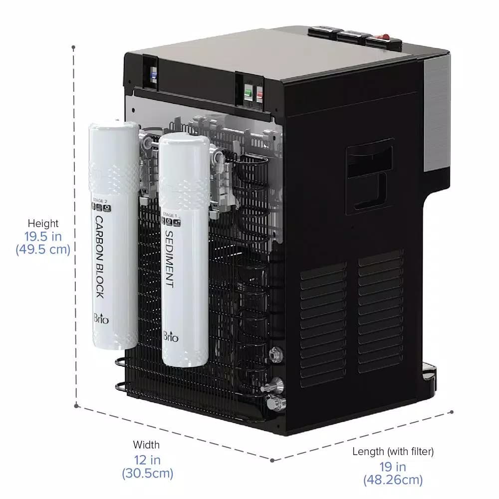 Brio Tri-Temp 2-Stage Countertop Bottleless Water Cooler with UV Self-Cleaning