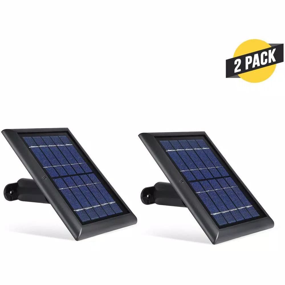 Wasserstein Solar Panel for Ring Spotlight Cam & Stick Up Cam Battery, 2-Pack, Black