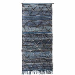 Artistic Weavers Obelu Blue Tapestry Wall Hanging - 30 in. x 60 in. Hand Woven Bohemian Decor thumbnail 2