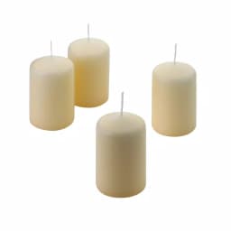 Light In The Dark Unscented Vanilla Pillar Candles, 3 in. H x 2 in. W, Ivory (Set of 4) thumbnail 2