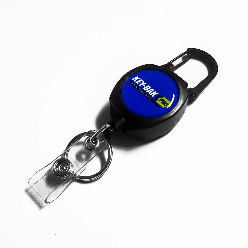 KEY-BAK Pro JobTackle Retractable ID Badge Reel and Key Holder with Zinc Alloy Carabiner