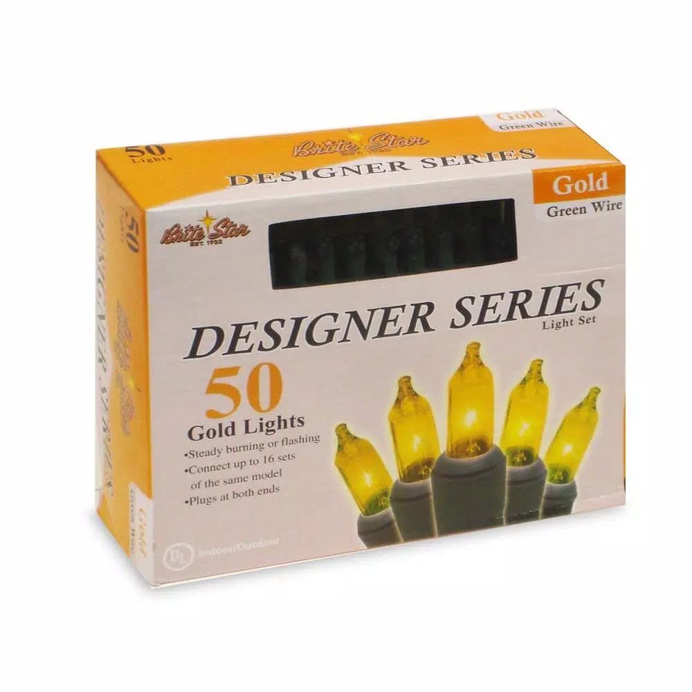 Brite Star Designer Series Gold Mini Incandescent Ceramic String Lights, Set of 2