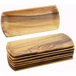 Acaciaware 6-Piece Handcrafted Acacia Wood Oval Serving Tray Set thumbnail 1