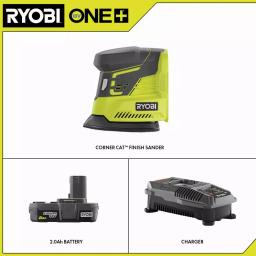 RYOBI 18V ONE+ Corner Cat Finish Sander Kit with 2.0 Ah Battery and Charger thumbnail 2
