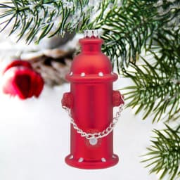 Design Toscano 5 in. Fire Hydrant Blown Glass Holiday Ornament, Red thumbnail 6