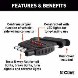 CURT 5-Way Flat Connector Tester for Trailer Wiring thumbnail 2