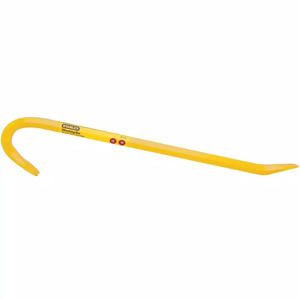 Stanley 18 in. Wrecking Bar, Forged High-Carbon Steel