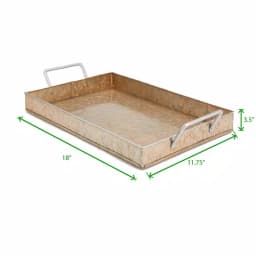 Mind Reader Copper Plated Galvanized Steel Rectangular Serving Tray with Handles, Brown thumbnail 7