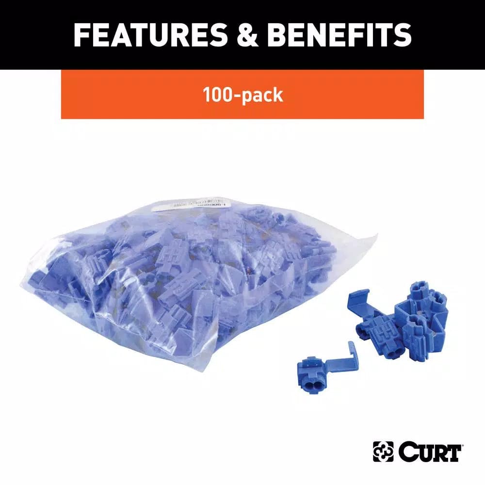 CURT Snap Lock Tap Connectors, 18-14 Gauge Wire, 100-Pack