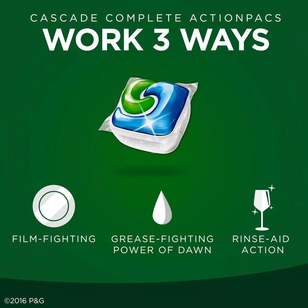 Cascade Complete ActionPacs Dishwasher Detergent with Dawn, Fresh Scent, 43-Count (6-Pack)