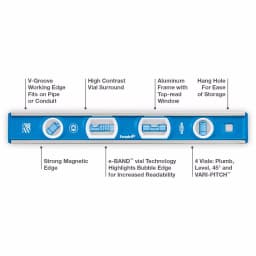 Empire 12 in. True Blue Magnetic Tool Box Level with Vari-Pitch Vial thumbnail 2