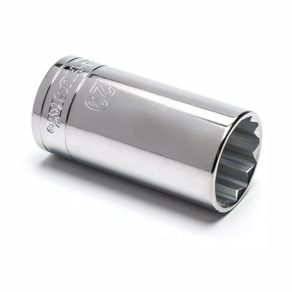 Husky 1/2 in. Drive 12-Point Deep Metric Socket, 29mm
