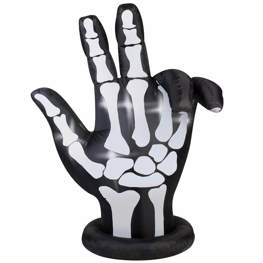 National Tree Company 84 in. Animated Skeleton Hand Inflatable Halloween Decoration with Lights