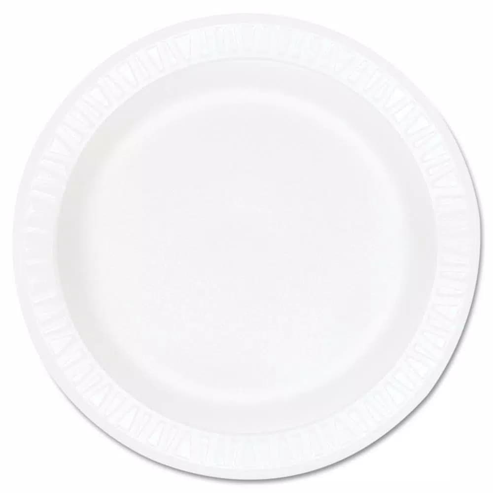 DART Concorde 9 in. White Foam Plates, Non-Laminated, 500 Count Case