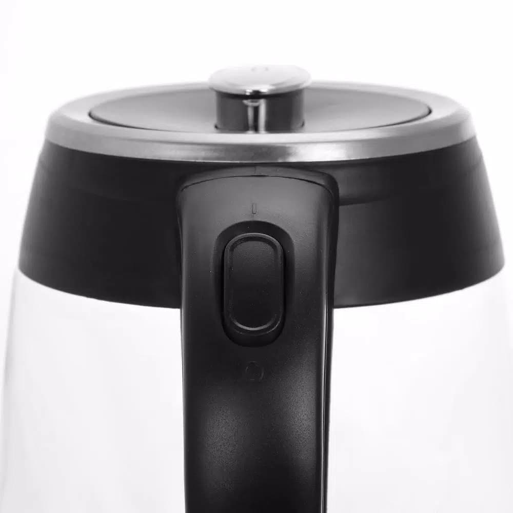 MegaChef 1.8L Cordless Glass and Stainless Steel Electric Tea Kettle with LED Base