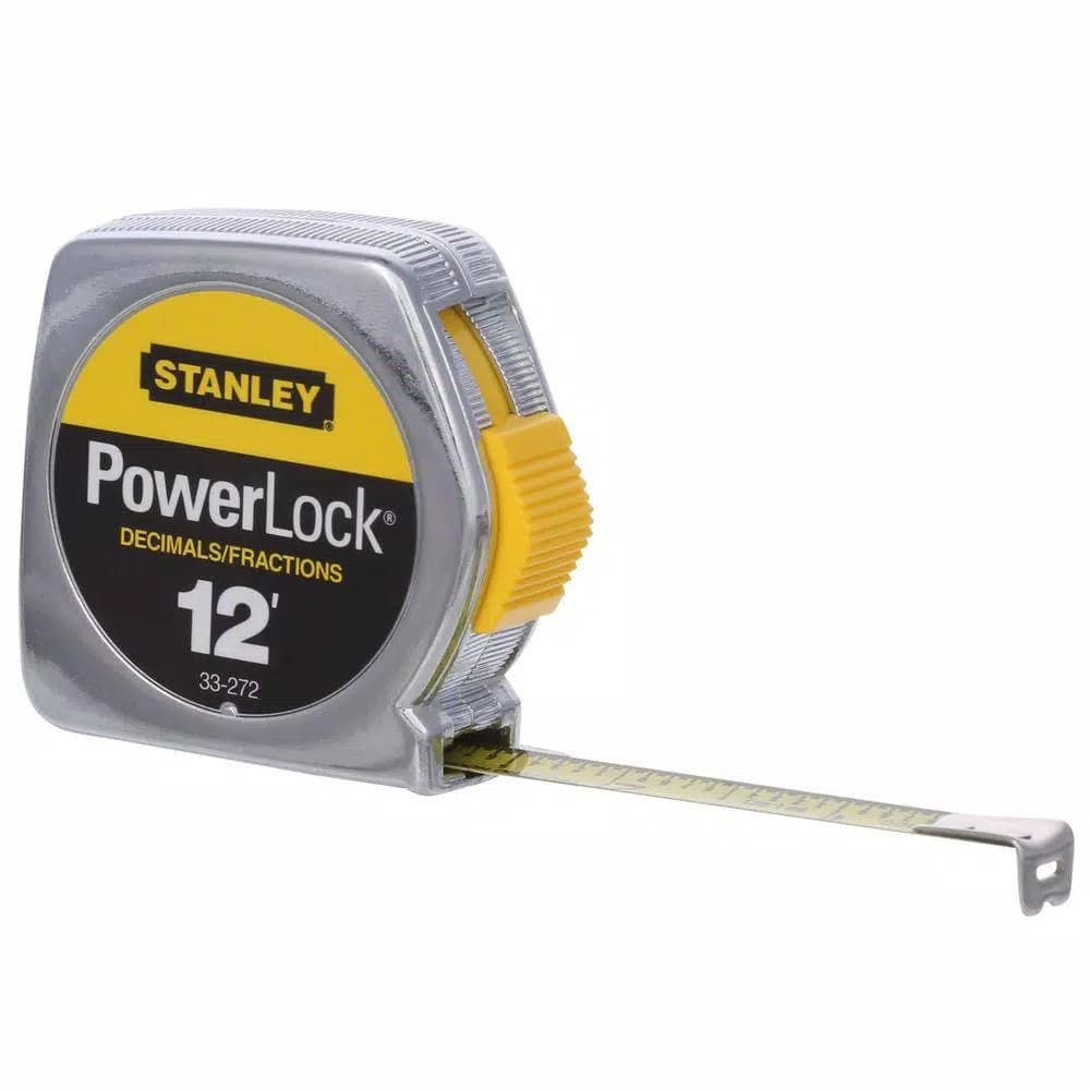 Stanley PowerLock 12 ft. Tape Measure with Decimal Scale and Die-Cast Metal Case