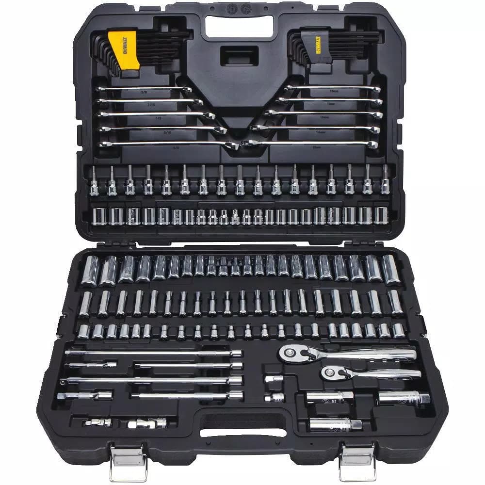 DEWALT 156-Piece Mechanics Tool Set, Ratchet and Socket Set with Molded Case